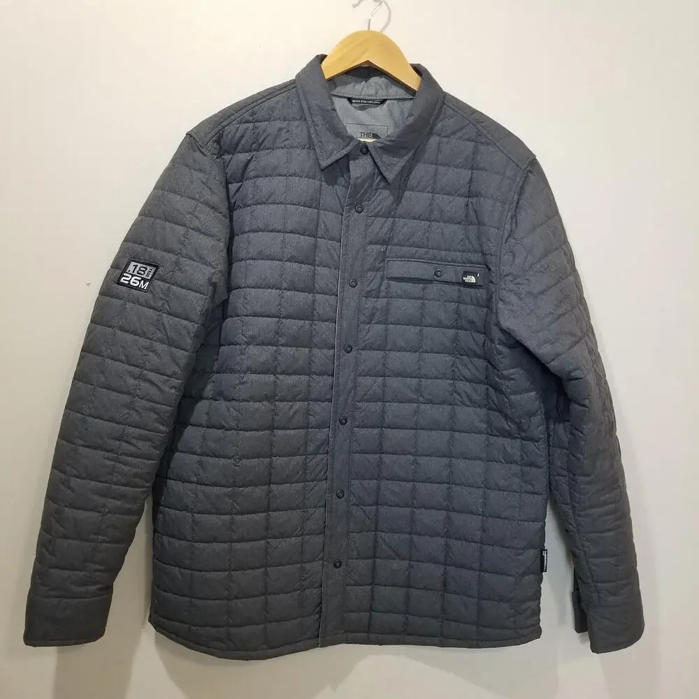 The North Face ThermoBall Jacket Mens Large Gray Shirt Jacket Shacket Insulated